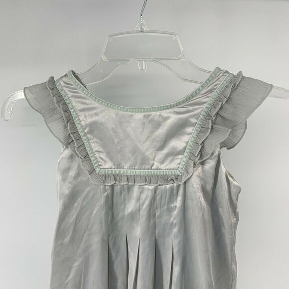 DKNY Silver Silky Sleeveless Ruffle Edge Dress - Picture 6 of 9